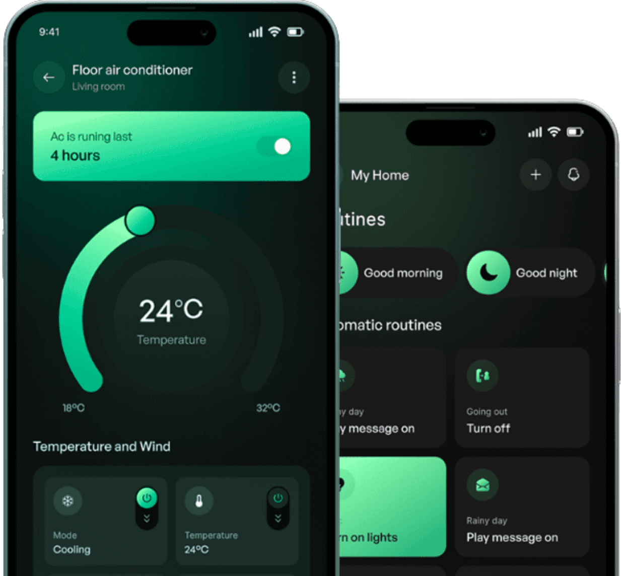 Smart home app interface